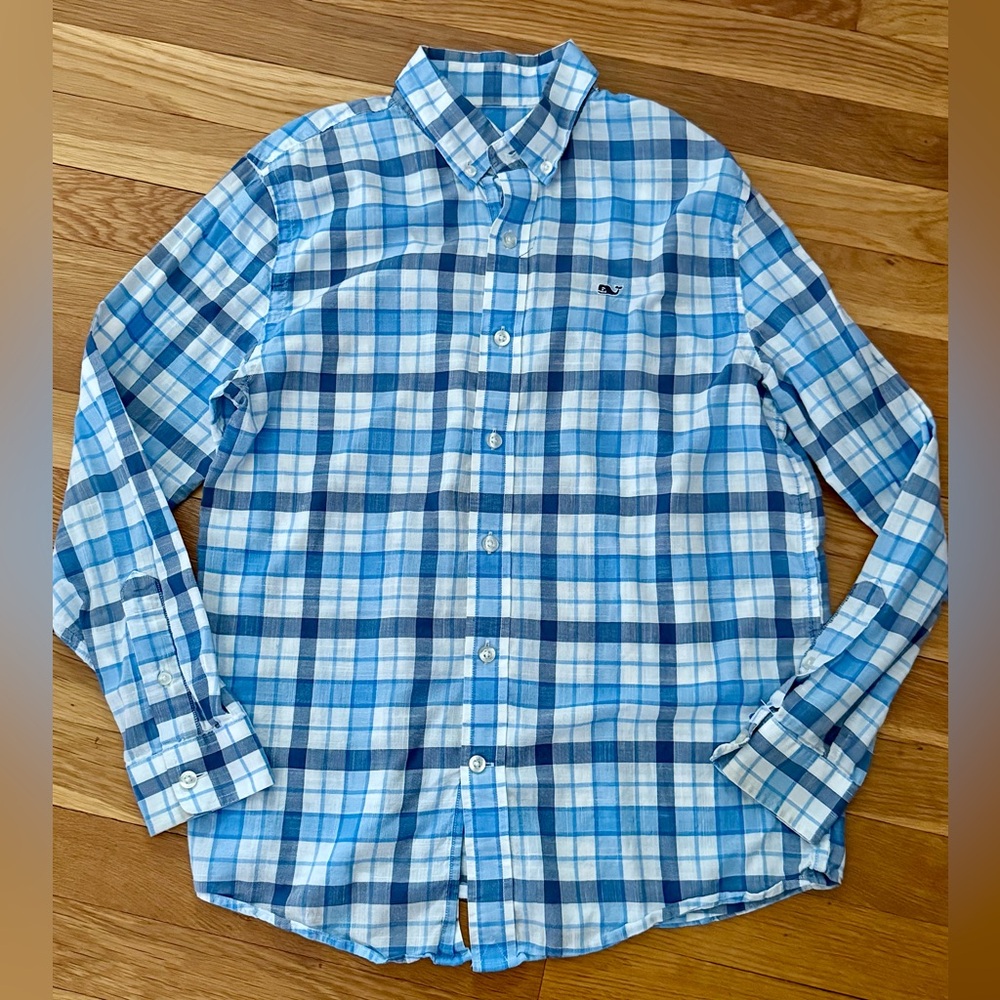 Vineyard Vines Boys’ M (12-14) Long Sleeve Button-Down Whale Shirt